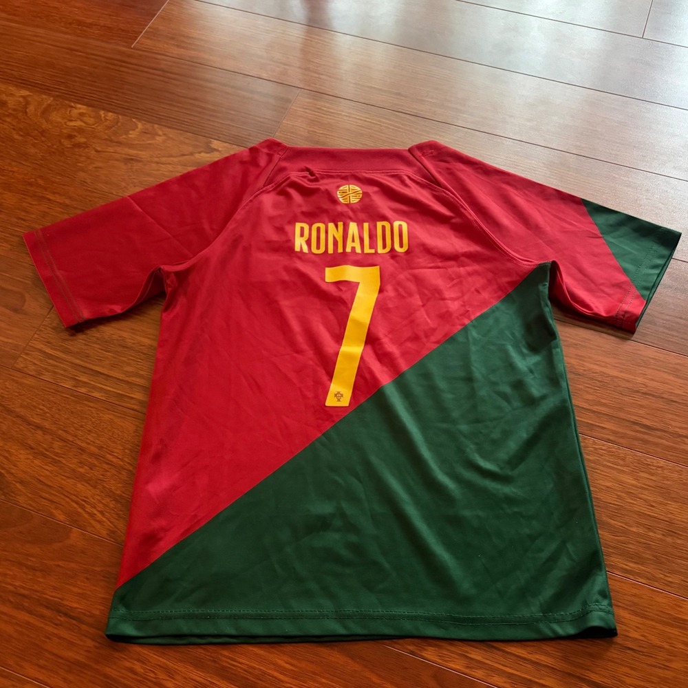 Nike Portugal Ronaldo 7 Soccer Jersey Red Green Dri-Fit Youth XL fits Small